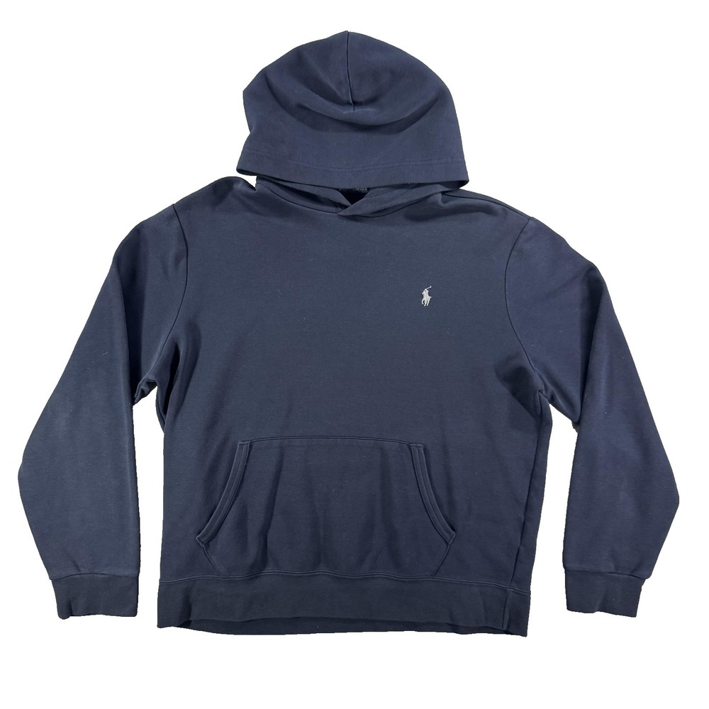 Polo Ralph Lauren Hoodie Mens XL Navy Blue Pullover Knit Pony Logo‎ Sweatshirt
